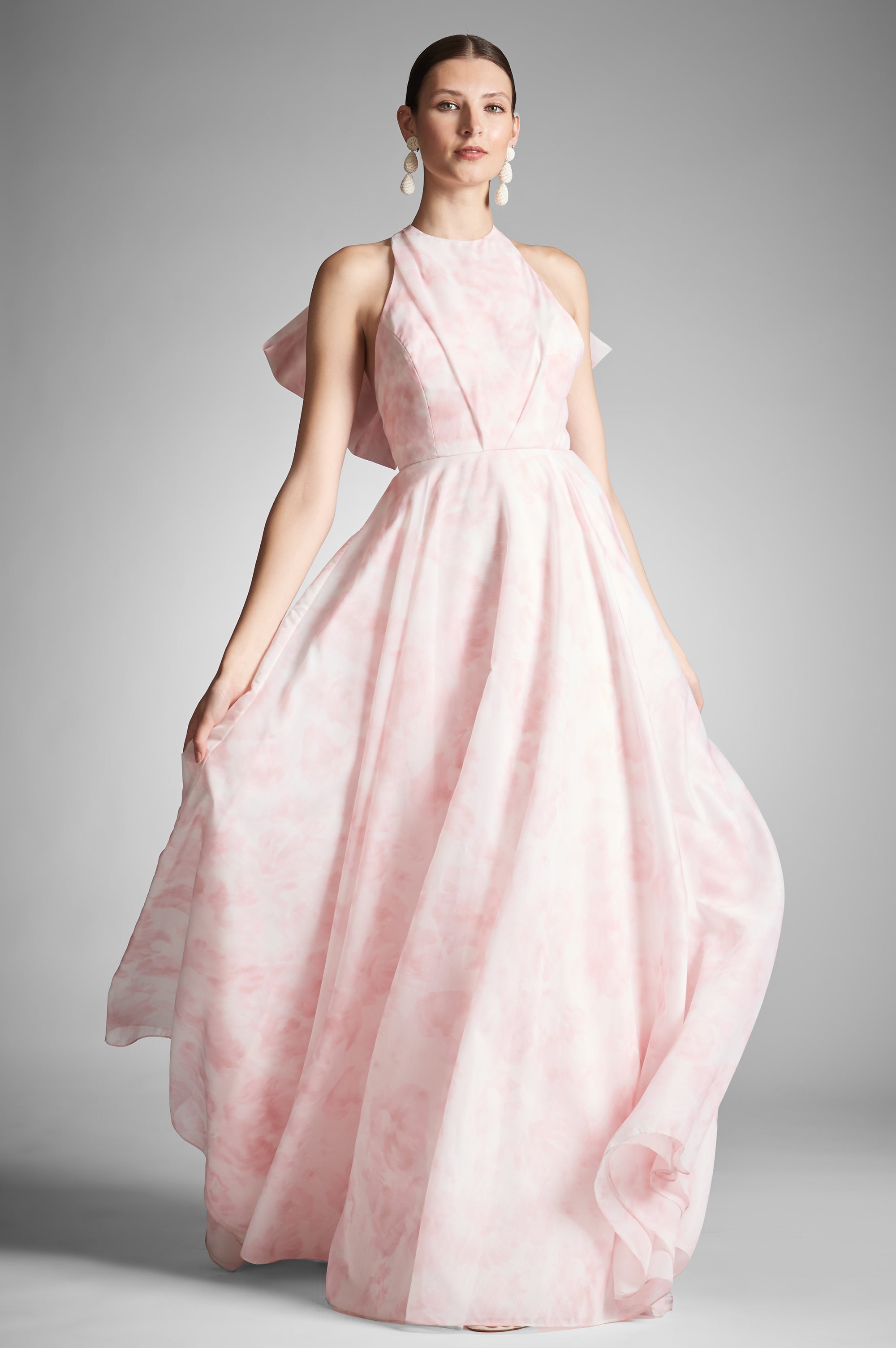 Avril Gown in Pale Pink Floral - Sachin & Babi